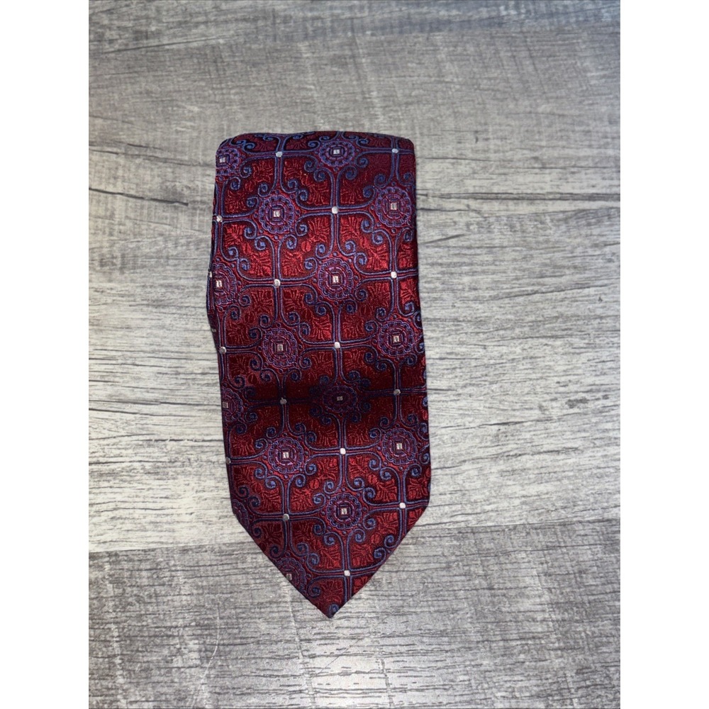 Santorelli Geometric Jacquard Silk Tie